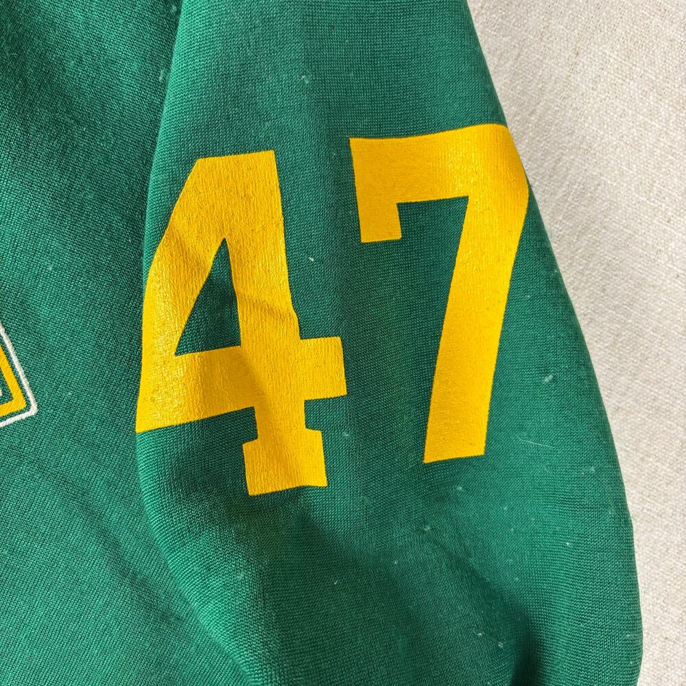 Vintage Notre Dame Champion Products 1960s Nylon Varsity Rare Green XL Sweater - Picture 5 of 9